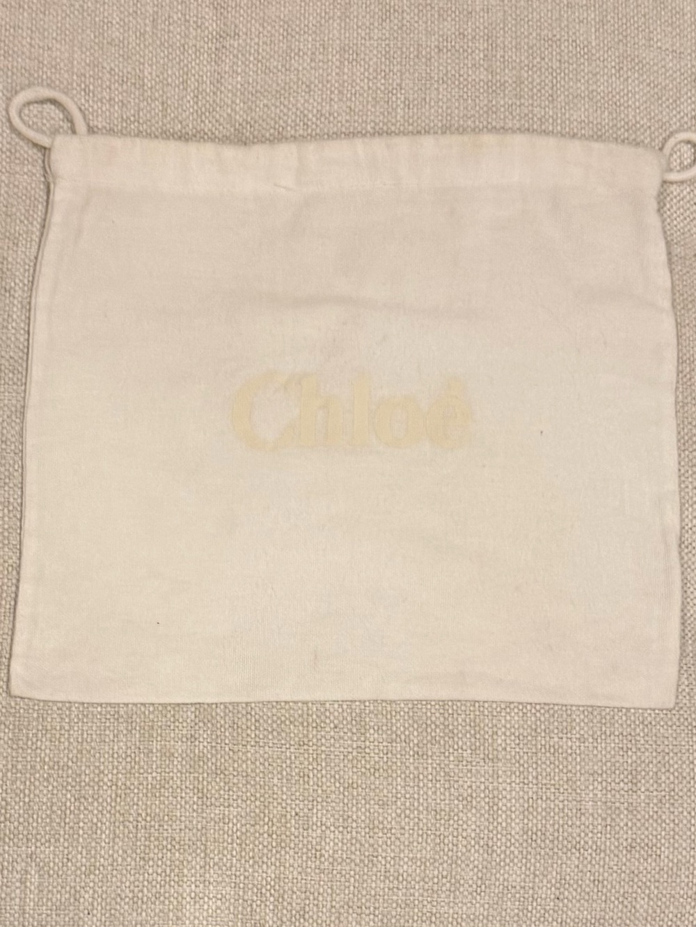 Chloé Accessories Dust Bag - Cream Logo 9.5 x 10.5 inches